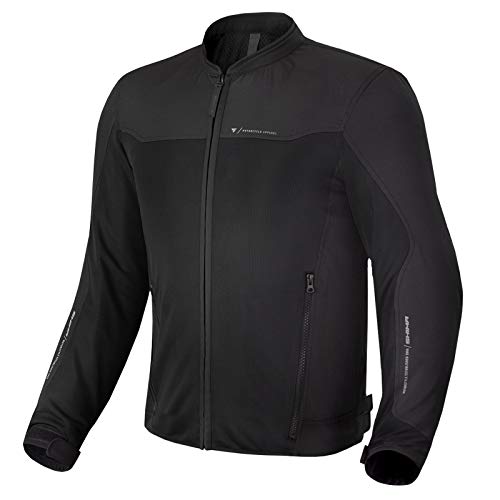 Shima OPENAIR Chaqueta Moto Hombre | Ligera y Transpirable Cazadora Moto Mesh de Verano Hombre con CE Espalda, Hombros, Codos Protecciones, Ajuste de la Anchura (Negro, L)