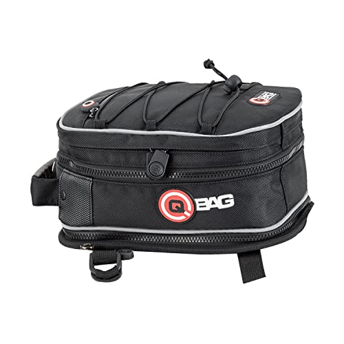 QBag Bolsa Trasera Bolsa para Motos Porta-Ruedas Trasero, Universal, de fácil Montaje, 3,5 a 5 litros de Espacio de Almacenamiento, Negro