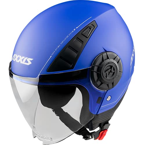 AXXIS Casco Moto Jet OF513 Metro Solid A7 Azul Mate Talla XS (53-54 CMS). HOMOLOGADO