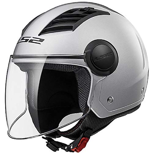 New Casco Jet con visera larga LS2 AIRFLOW OF562 gris plata talla S