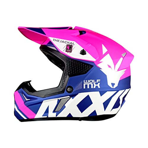 AXXIS Casco Moto Off Road Cross MX803 Wolf Jackal C18 Rosa Mate HOMOLOGADO (XS)