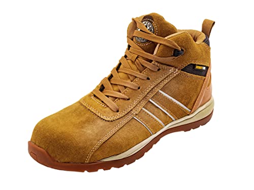 Security Line Men's Markos S1PCISRC ESD Botas de seguridad deportivas antideslizantes sin metal con puntera de fibra de vidrio, Tan, 39 EU