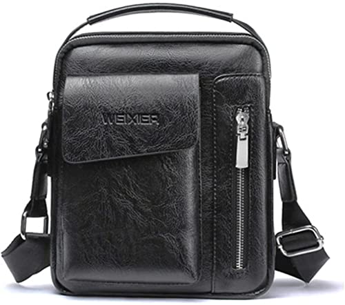 Bandoleras Hombre BolsoHombre de Cuero Pequeño Mariconeras para Hombres Crossbody Piel Shoulder Bag Teléfono Cartera Monedero Bolso Mensajero Correa Ajustable para deportes,Trabajo,Casual,Viajes