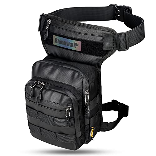 Selighting Bolsa de Pierna y Cintura para Hombres para Bicicleta Bolsa Táctical Militar Impermeable para Correr Senderismo Ciclismo Camping Caza Motocicletas (Negro)