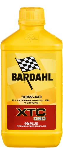 Bardahl 326139 - Aceite de motor de 4 tiempos para moto, XTC C60 10W-40, contrasta la formación de depósitos garantizando la máxima limpieza del motor, 100% sintético, 2 litros