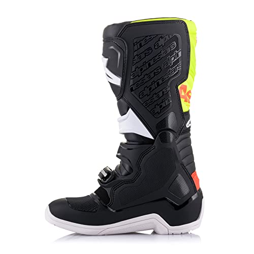 Alpinestars Tech 5 Botas MX para hombre, Negro Rojo Fluo Amarillo Fluo, 39 EU