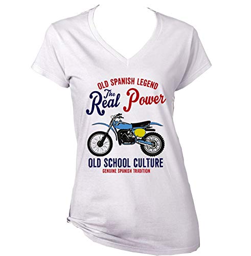 Teesandengines Bultaco pursang mkii 370 Real Power Camiseta para Mujer de Algodon Size Medium