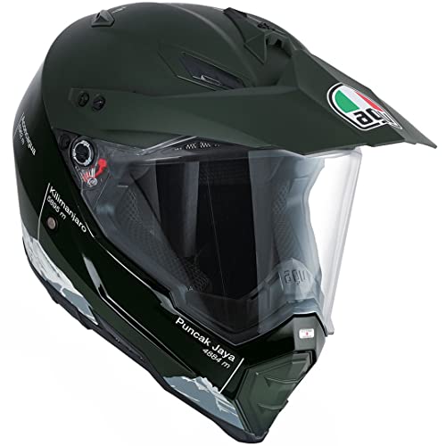 AGV Casco Moto AX-8 Dual Evo E05 Multi, Wild Frontier Military Green/White, S