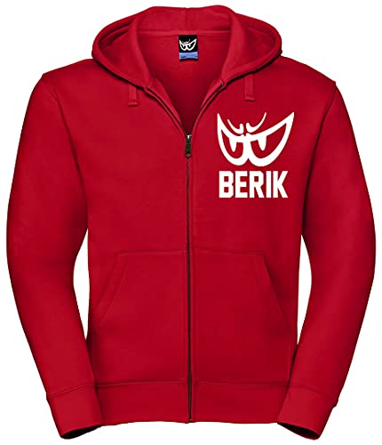 Berik Classic Z Sudadera con capucha zip (Red/White,XXL)