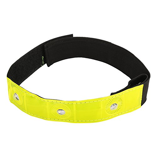 Keenso Banda de LED, 2 Tipos de Luz, Pulsera, Brazalete de LED con Batería CR2032 para Correr, Ciclismo