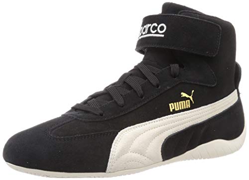 PUMA SPEEDCAT Mid SPARCO, Zapatillas Unisex Adulto, Negro Black/Whisper White Team Gold, 38 EU