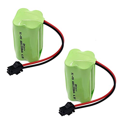 Gecoty® 2 Piezas de batería AAA de 4.8V, batería Ni-MH Recargable de 1000mAh con Conector SM 2P, para RC Stunt Car RC Robot