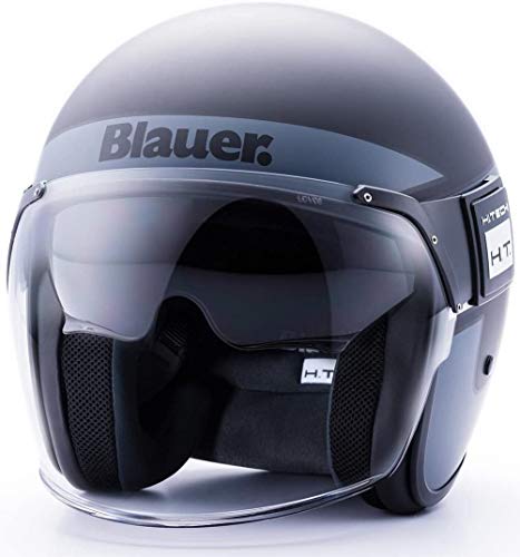 Blauer HT Blauer-Casco POD Stripes Black-Titanium-White Matt L, Adultos Unisex, Large