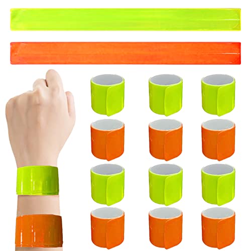 Banda Reflectante, 16 Pcs 40 cm Brazaletes Reflectantes, Pulsera de Seguridad Reflectante, Bandas Reflectantes para Piernas, Bandas Reflectantes Slap para Niños, Adultos, Corredores y Ciclistas