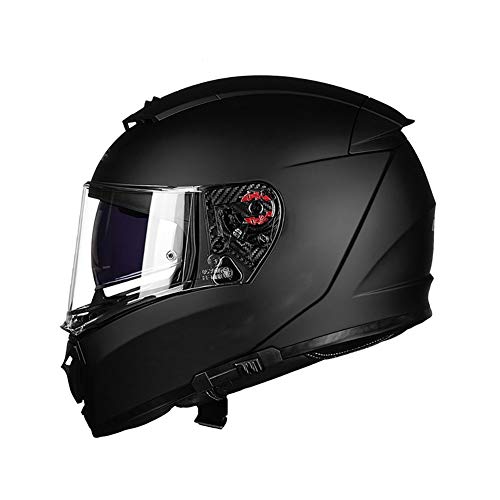 Casco Moto Integral Casco de Motocicleta Casco de Personalizado Diseño de Lente Doble Antivaho Forro Extraíble Hebilla Rápida Ventilado Certificación ECE para Adultos（55-63cm）