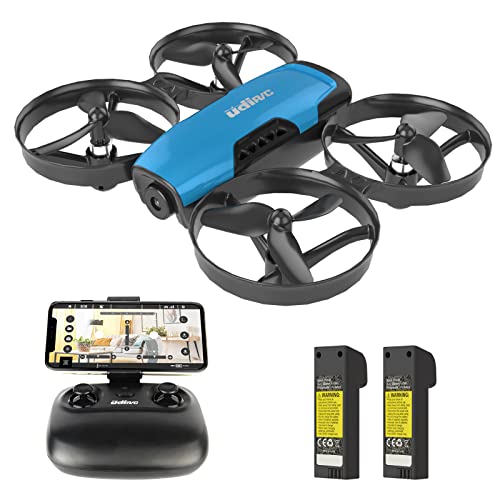 Cheerwing U61S Mini Drones con cámara para niños y adultos 720P HD 2.4Ghz Rc Quadcopter WiFi Fpv Drone con retención de altitud, 2 baterías (Azul)