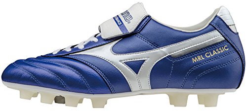 Mizuno Morelia Classic MD, Bota de fútbol, Blue-White, Talla 7 US (39 EU)