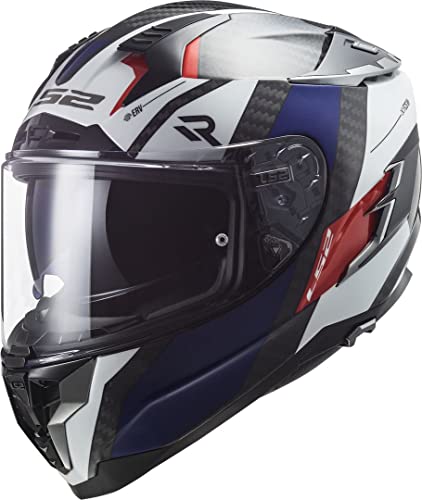 LS2, Casco integral moto Challenger Alloy white blue red, M