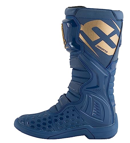 Bogotto MX-5 Botas de motocross (Blue/Gold,39)