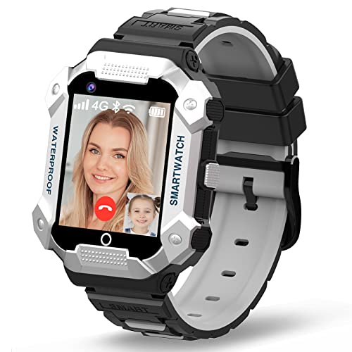 PTHTECHUS Reloj Inteligente GPS Niños - Smartwatch Telefono con GPS Localizador 4G Bluetooth Musica Videollamada WiFi SOS Podómetro Chat de Voz Despertador Camara per Niño y Niña de 5-12 Años