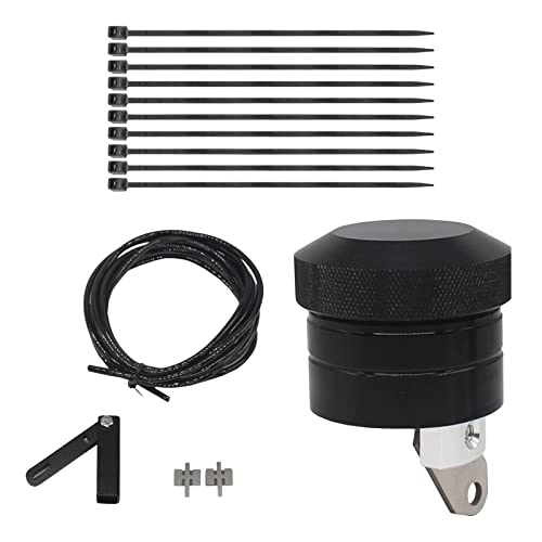 Ronyme Engrasador de cadena de motocicleta, sistema de lubricación de motocicleta, copa de tanque de aceite de depósito de líquido de aluminio, engrasador de, negro