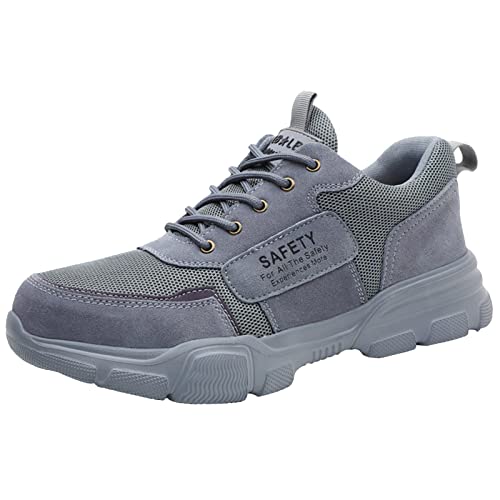 Zapatos Botas De Seguridad,Zapatos de Trabajo para Mujer Zapatos Deportivos Ligeros con Punta de Acero para,Grey B▂48