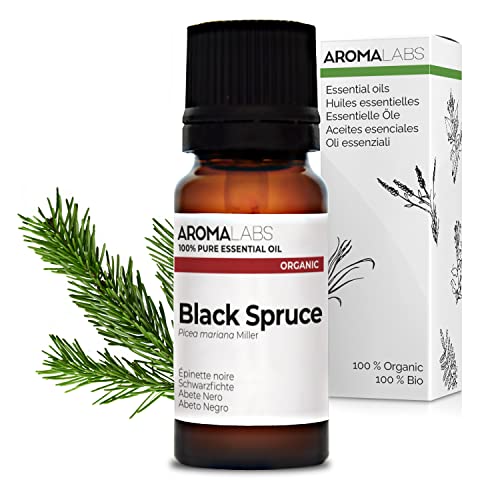 BIO - Aceite Esencial ABETO NEGRO - 10mL - 100% Puro, Natural, Quimiotipado y Certificado AB/Cosmos Certified - AROMA LABS (Marca Francesa)