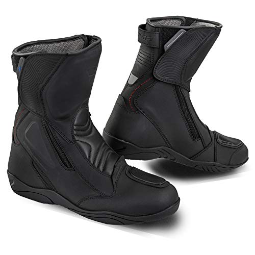 SHIMA TERRA MEN Botas de moto impermeables para hombre (negro, 45)