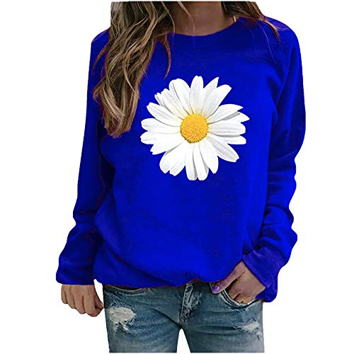 riou Sudaderas Mujer Baratas Jersey Arbol Sweater Sudaderas Estampado Cuello Redondo Manga Larga Camiseta Otoño Primavera Holgada Cómoda Blusas Moda Outwear Hoodie