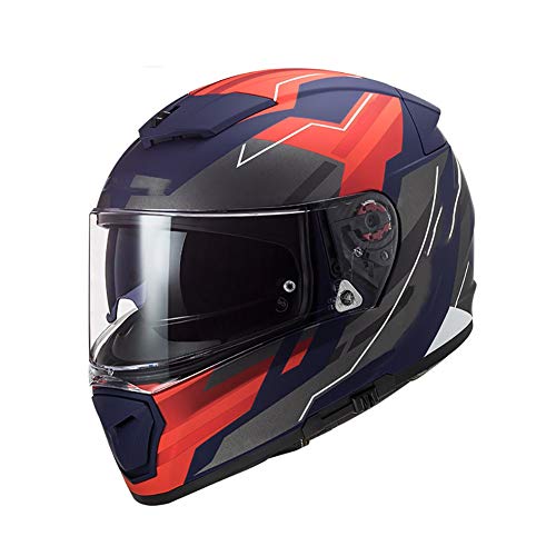 Casco Moto Integral Casco de Motocicleta Casco de Personalizado Diseño de Lente Doble Antivaho Forro Extraíble Hebilla Rápida Ventilado Certificación ECE para Adultos（55-63cm）