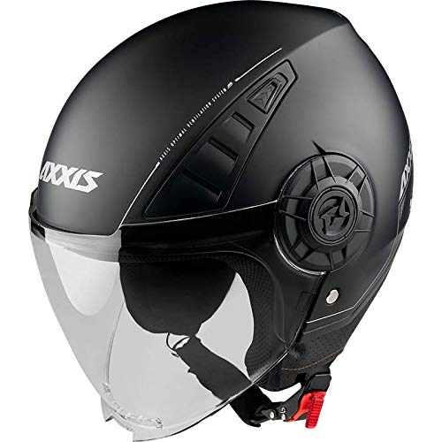 AXXIS Casco Moto Jet OF513 Metro Solid A1 Negro Mate Talla L (59-60 CMS). HOMOLOGADO