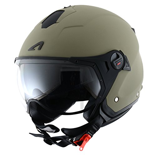 Astone Helmets MINISPORT-MARXS Minijet Sport - Casco de motocicleta, Verde Mate, XS