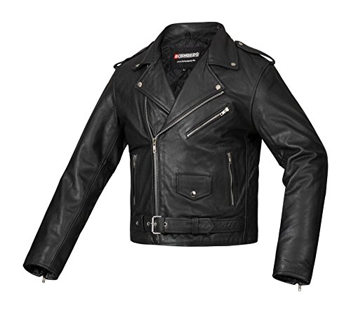 Bohmberg Premium- Chaqueta pesada de motociclista 100% cuero duradero para hombre - XL