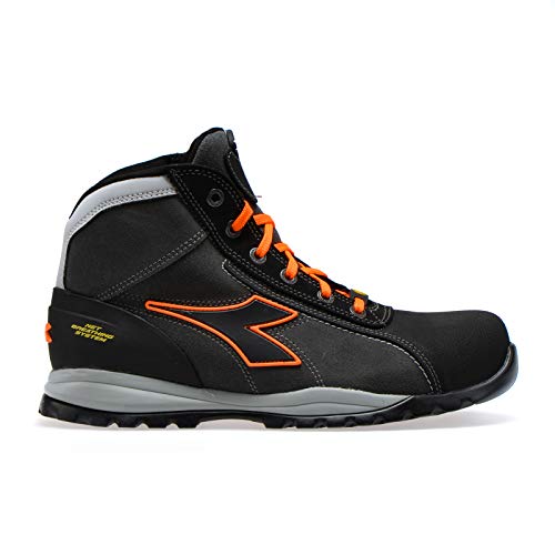 Diadora Glove Tech HI Pro S3 Sra HRO ESD, Botas Hombre, Asphalt/Orange Fluo, 42 EU