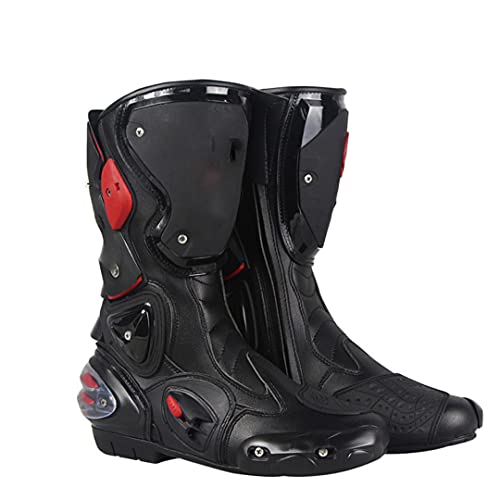 Hensftods Riding Tribe Cuero Microfibra Motocicleta Moto Zapatos Carreras Botas Moto Motocross 4 8