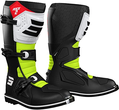 Shot Race 2 Botas de Motocross (Black/White/Yellow,45)