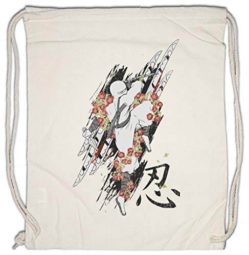 Urban Backwoods White Ninja Bolsa de Cuerdas con Cordón Gimnasio