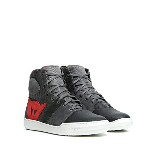 Dainese York Air Shoes, Zapatillas Moto, Hombre, Phantom/Rojo, 45