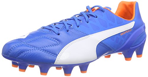 PUMA Evospeed 1.4 LTH FG, Botas de fútbol Hombre, Azul-Blau (Electric Blue Lemonade-White-Orange Clown Fish 02), 40.5