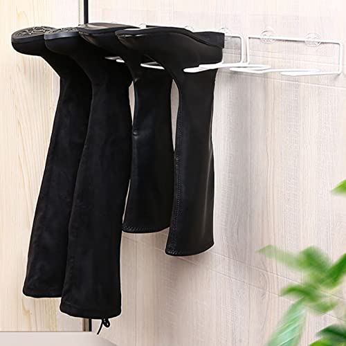 Flueyer Organizador de botas montado en la pared, 4 unidades, sin perforaciones, soporte organizador de zapatos para colgar para pared, entrada, baño