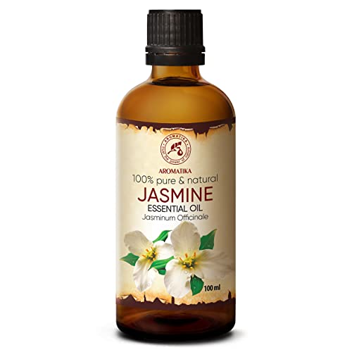 Aceite Esencial de Jazmín 100ml - Jasminum Officinale - Aceites Esenciales para Difusor - Lámpara Aromática - Buen Sueño - Calmante - Relajación - Cuidado Piel - Aceite Sensual