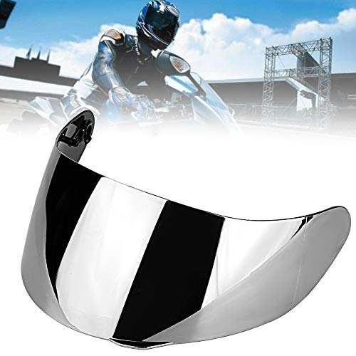 Belissy Visera AGV, visera de lente de casco, protección contra el viento, visera de lente de casco para FTF K1 K3 SV K5 K5-S (plata)