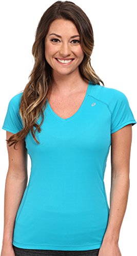 Camiseta manga corta favorita de mujer de Asics, azul Bondi, grande