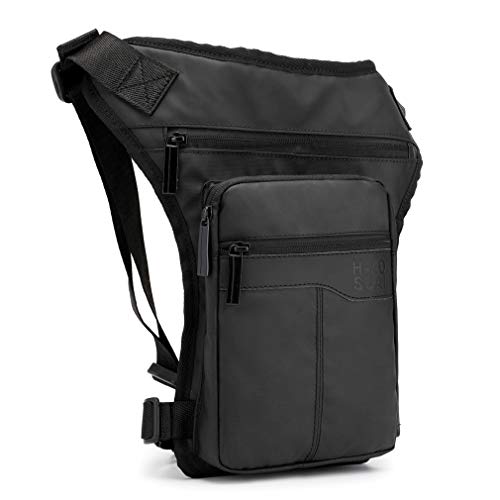 Xieben Nylon Táctica Bolsa De Pierna para Hombre Mujere Motocicleta Crossbody Hombro Bolso de Cintura Riñonera Fanny Pack Paquete Montar Viajes Senderismo Ciclismo Táctico Negro