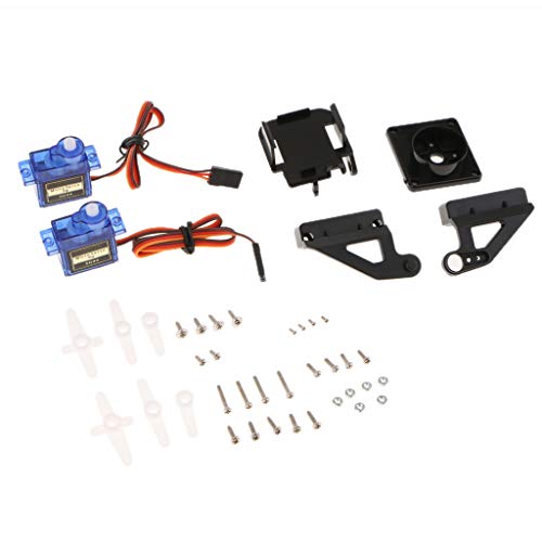 Homyl Kit de Soporte Motor Servo Bolsa de Accesorios PT Pan Tilt Plataforma Anti-vibración Montaje Cámara para Aviones Drone