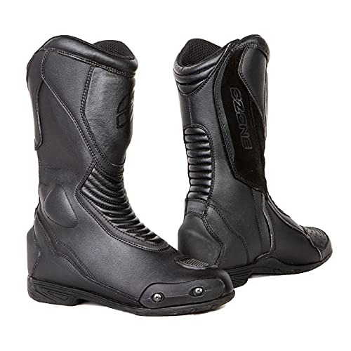 OZONE MOTO Force Boot, Botas de Moto Unisex Adulto, Negro, 36 EU