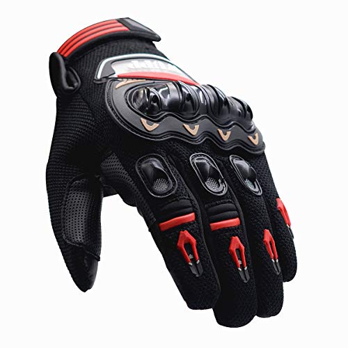 Guantes de Motos con Pantalla Táctil Guantes Moto Verano Guantes Motocross de Dedo Completo,Pantalla táctil Completo Dedo Guantes de Montar Suministros de Vehículos Todo Terreno a Prueba de Agua,L