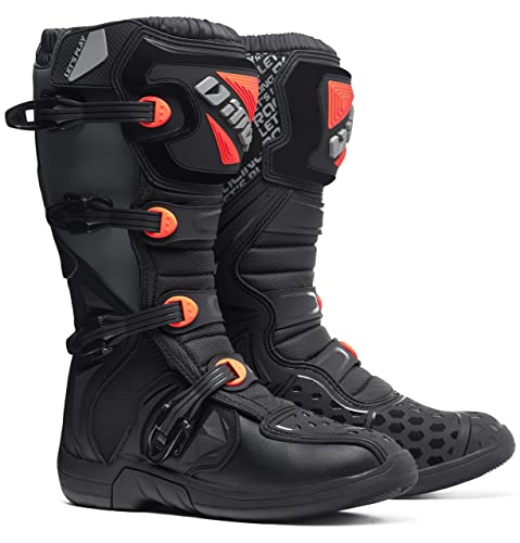 IMX RACING X-TWO Botas de moto Motocross Enduro Negro/Gris/Naranja Certificación CE Sujetadores de cuatro etapas Microfibra para un mejor manejo de las cubiertas de la motocicleta TPU y TPR