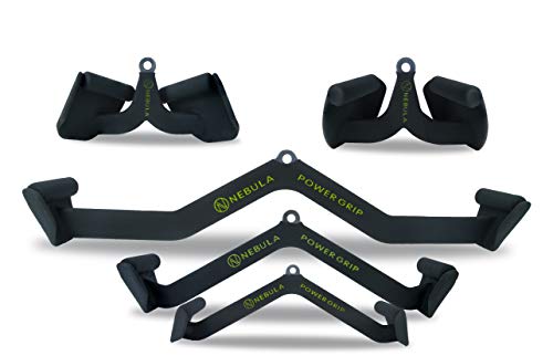 Nebula Power Grip Lat Barra De Tracción, Juego De 5, Accesorio De Entrenamiento con Cable para Gimnasio, Fitness, Uso De Pesas, Brazos De Entrenamiento De Fuerza, Tríceps, Espalda Y Hombros