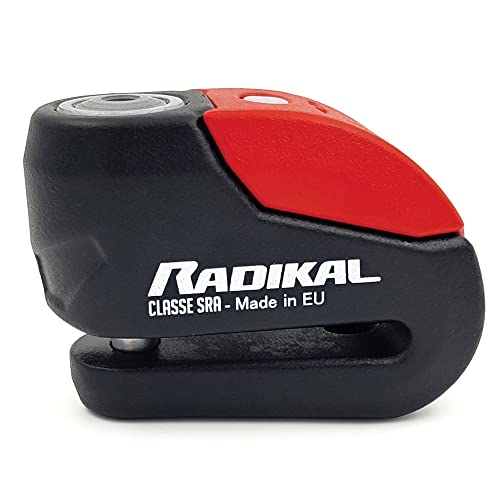 RADIKAL RK10 Candado Moto Disco Alarma Antirrobo Homologado Seguridad Premium, Acero Hi-Tech Endurecido, Doble Cierre, SEK DISCTECH, Sistema Alarma Alta Gama con Warning, Activación Opcional, 10mm